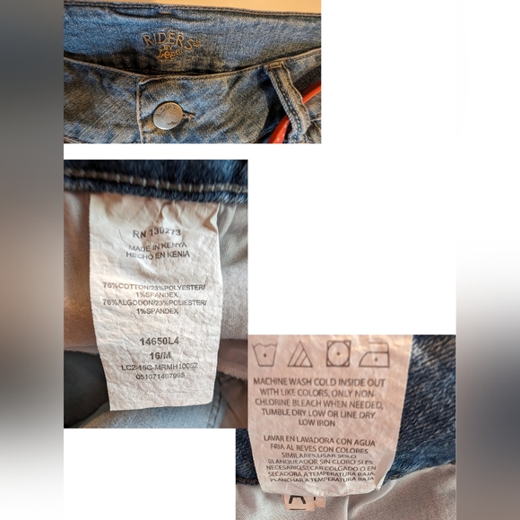 Lee Riders. Denim Shorts with polka dot belt - Picture 5 of 6